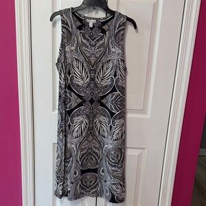 Charter Club Black and White Paisley Midi Dress